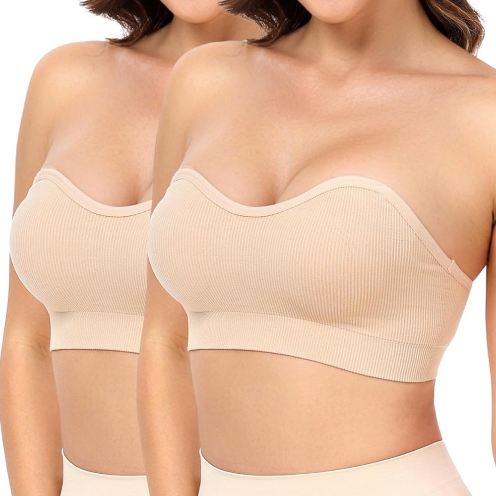 Elegant Strapless Bandeau - Nude